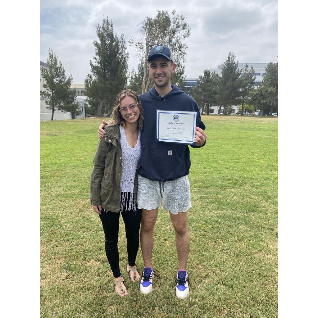 More milestones (Paris earning his credential to officially become a teacher!)