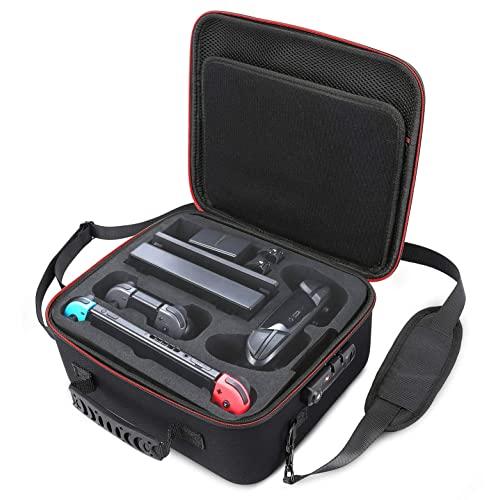 Locking Carry Case for Nintendo Switch Hardshell Deluxe Bag w/ Anti-Theft TSA Combination Lock