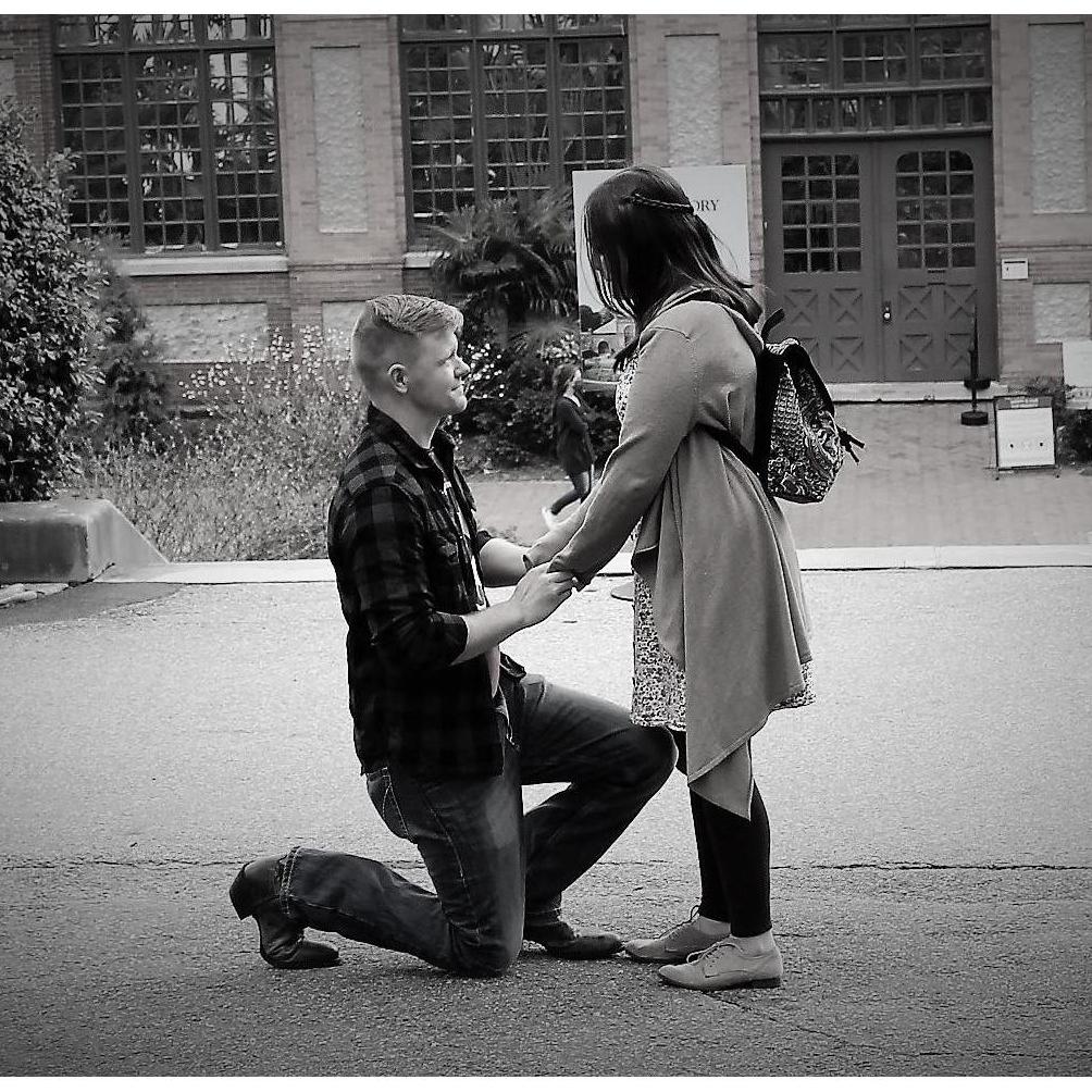 The proposal in front of Biltmore Conservatory
