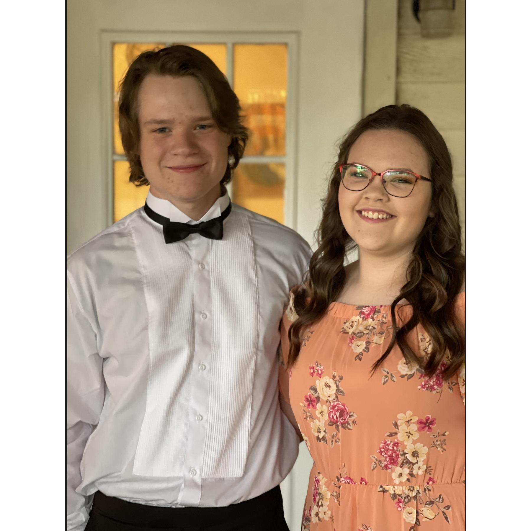Our "prom" photo from the date he planned because we didn't get prom!