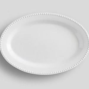 Emma Oval Serve Platter, Large -True White