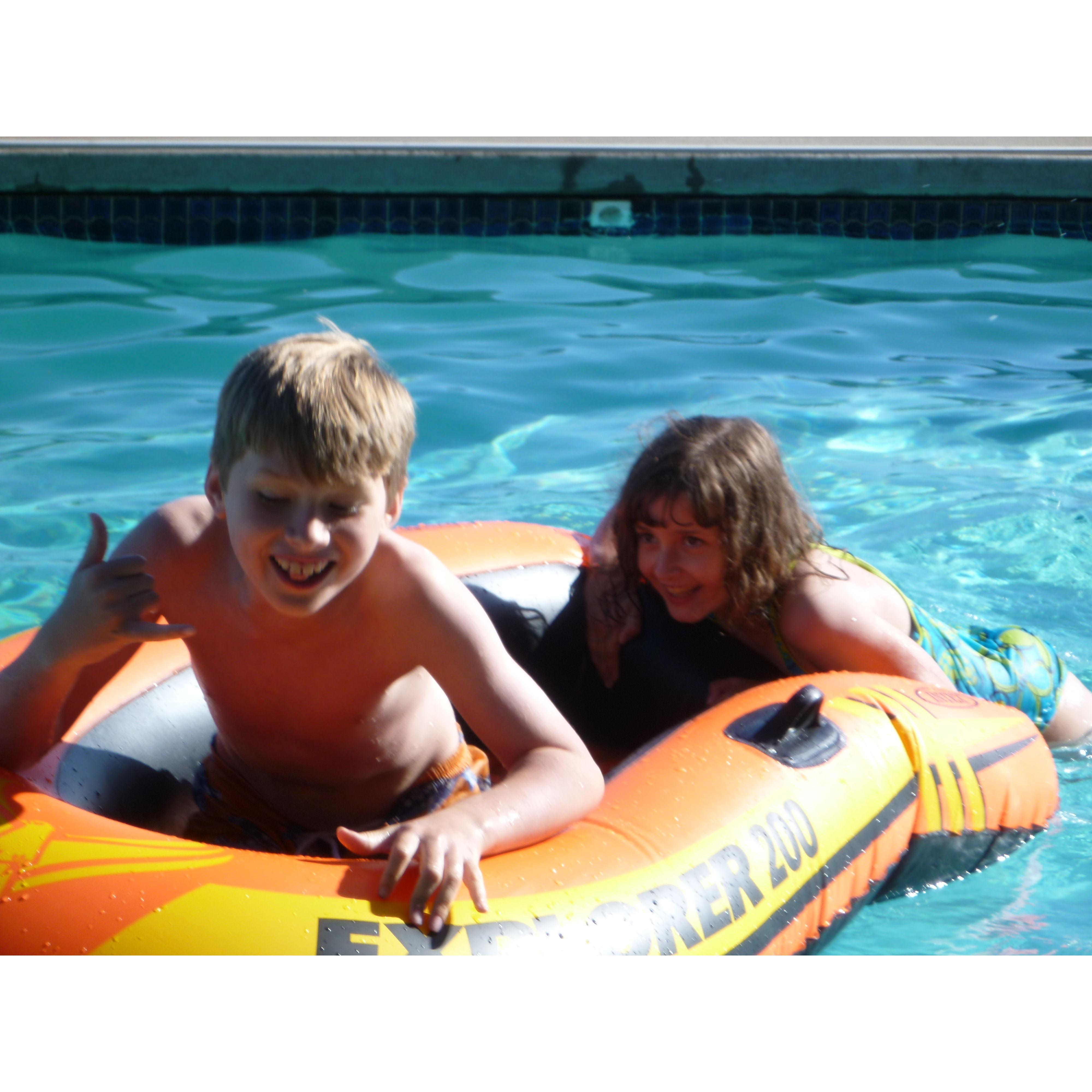 Playing in the pool!
