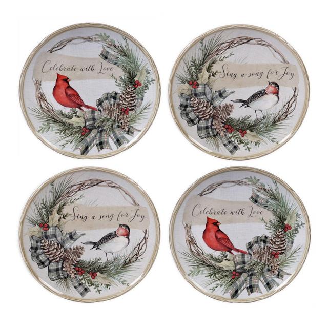 Certified International Holly and Ivy Dessert Plates (Set of 4)