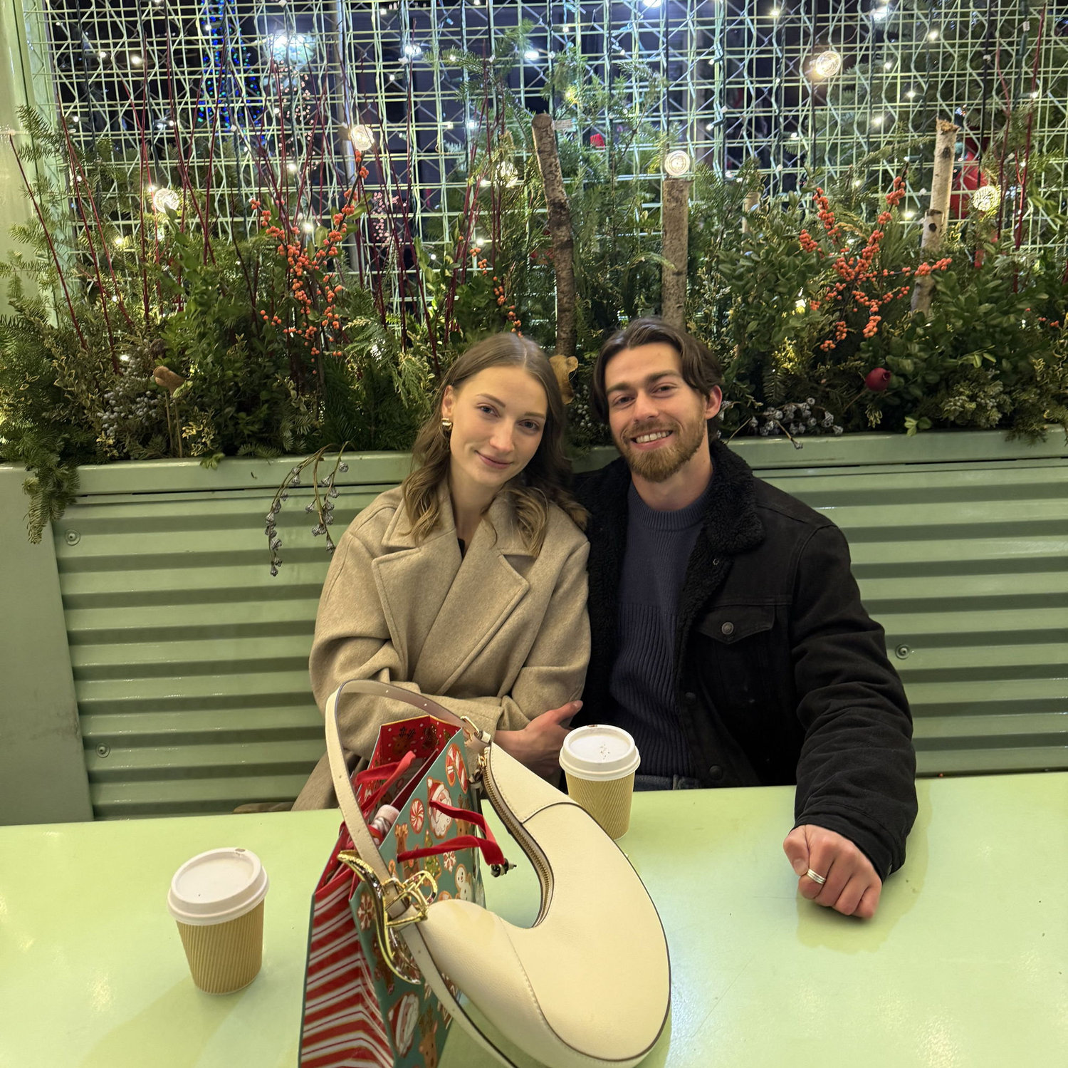 Our first photo together, taken by a stranger in Boston!