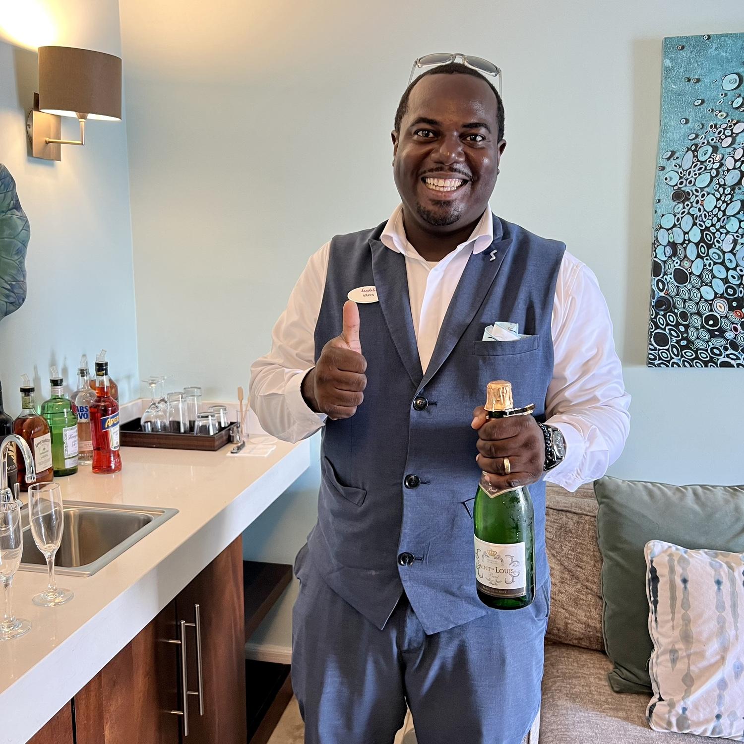One of our butler's Marvin who spoiled us the whole trip!