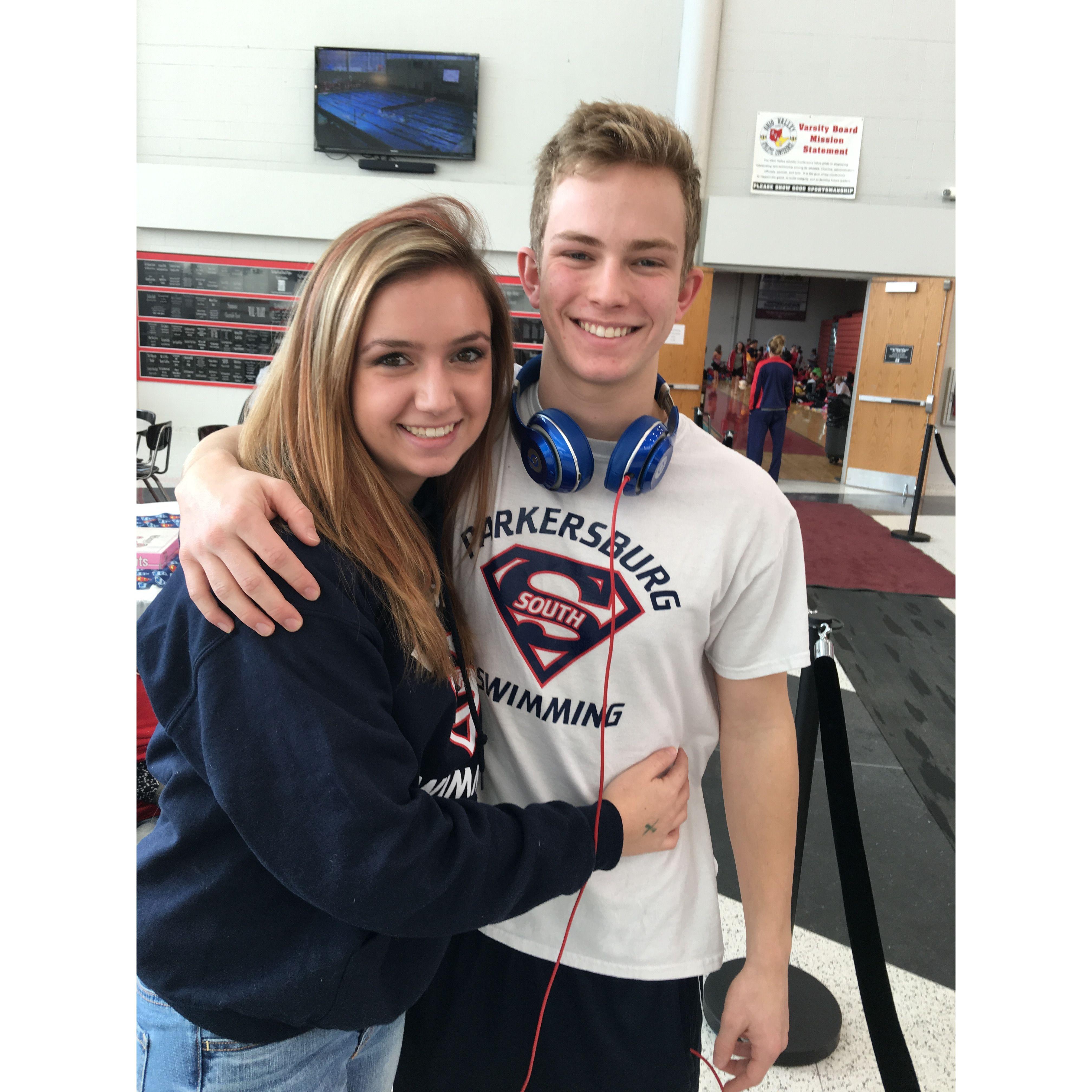 Seth's swim meet in Steubenville, Ohio - January 30, 2016