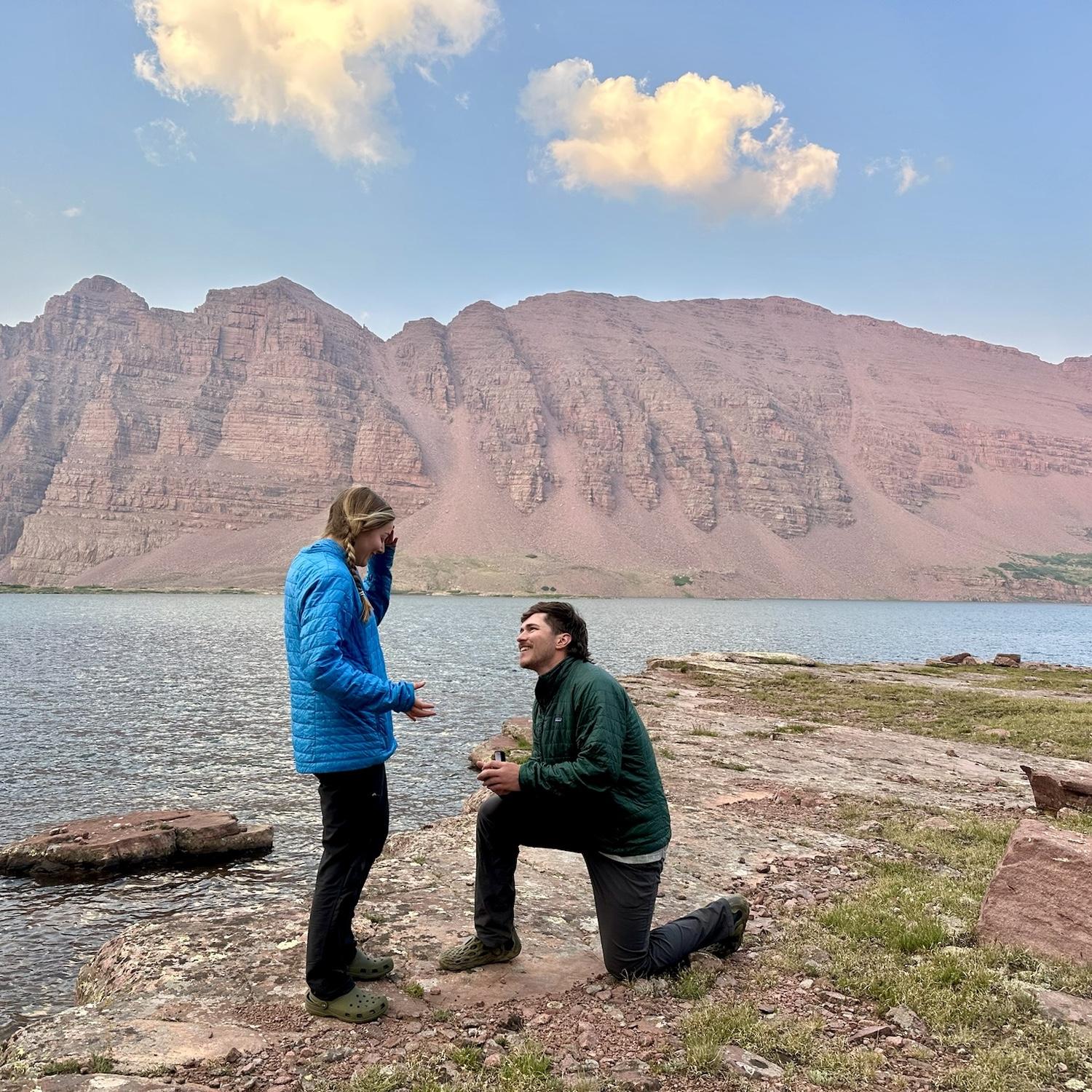 Engaged in the High Uintas at Red Castle Lake July 2024!
