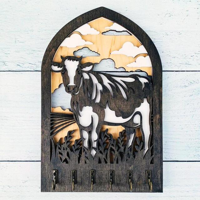 Cow Key Holder Wall Plaque | Wall Key Hanger | Housewarming Gifts | Unique Home Accents