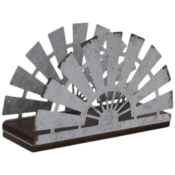 Galvanized Metal Windmill Napkin Holder