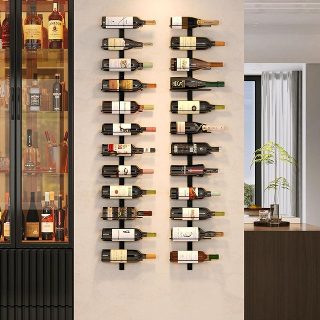 X-cosrack 24 Bottles Wall Mounted Wine Rack, Detachable Wall Hanging Wine Holder, Use As One or Four, DIY Wine Display, Wall Wine Racks for Wine Bottles, for Restaurant & Bar & Wine Cellar