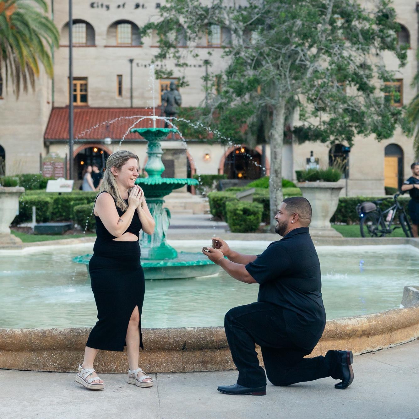 Got down on 1 knee in front of the Lightener Museum in St. Augustine, FL