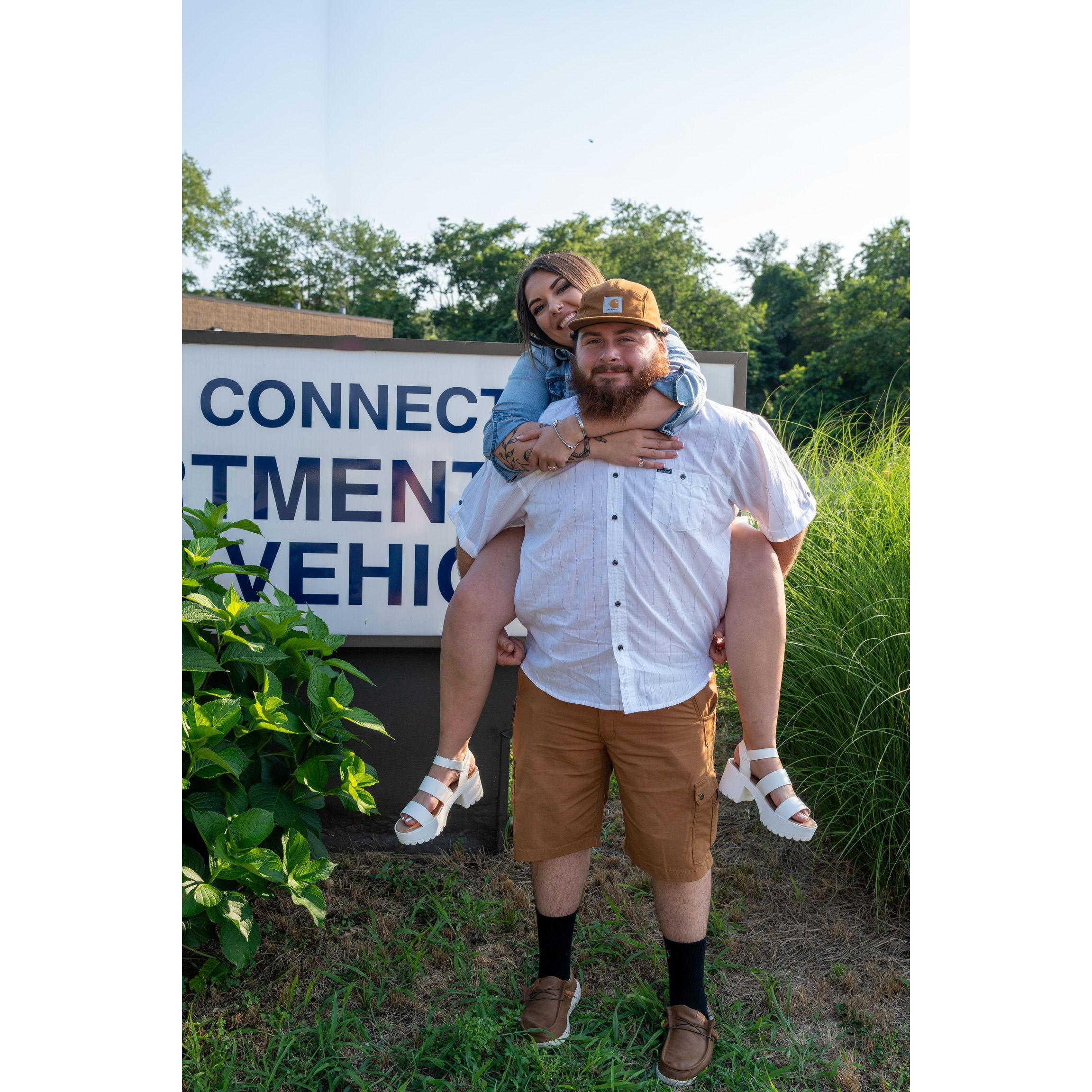 Our first date in October 2018 was at the DMV in Old Saybrook, CT