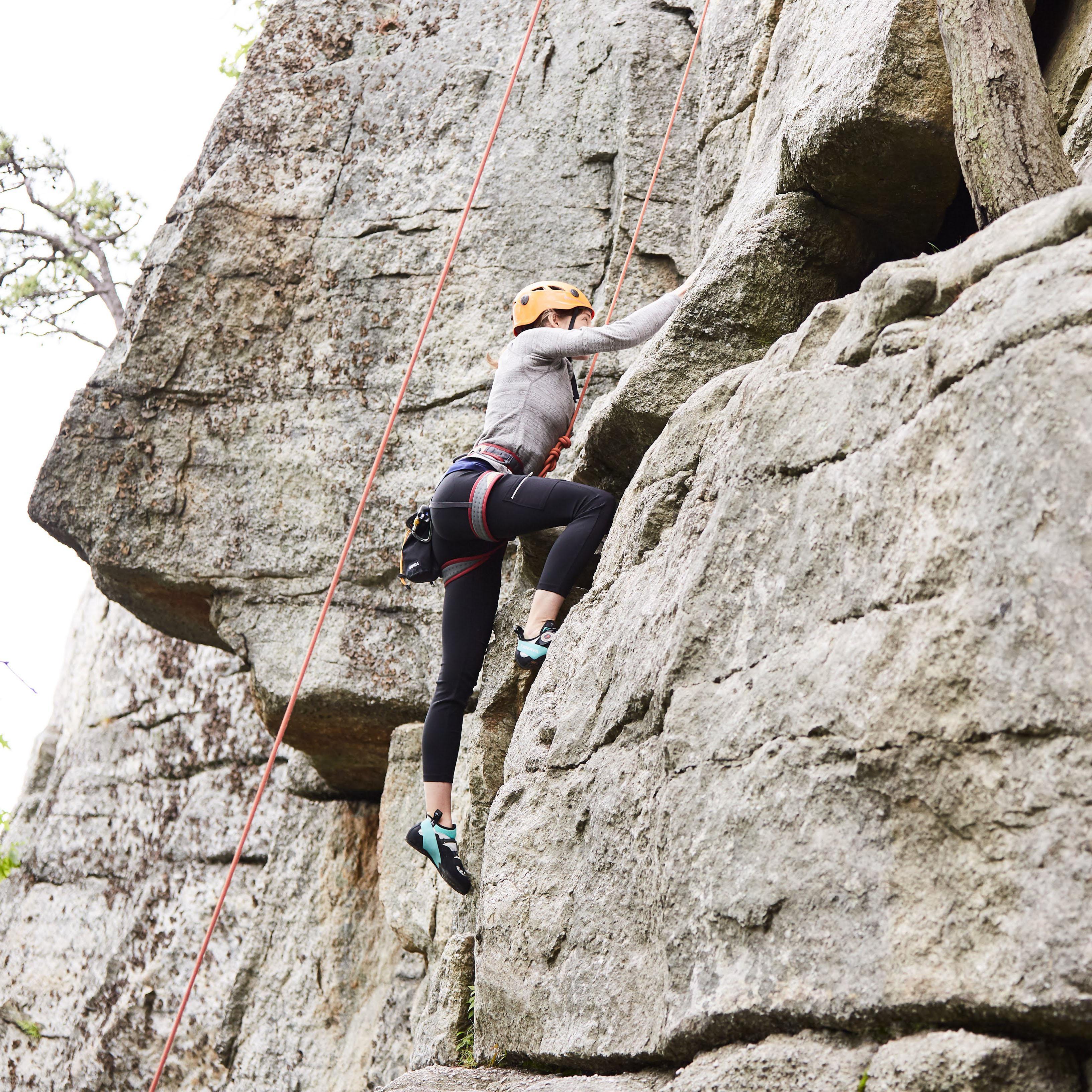 Kat rock climbing in the Gunks in upstate NY.