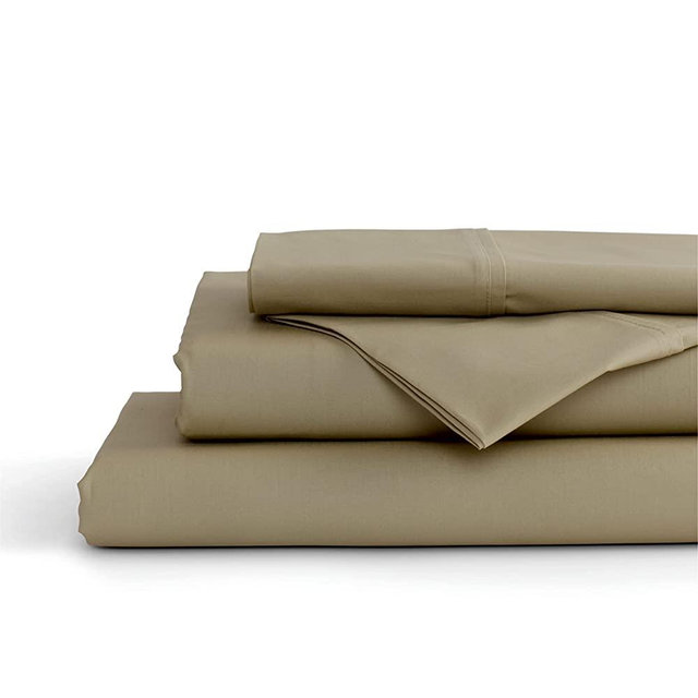 100% Cotton Percale Sheets Queen Size, Sage, Deep Pocket, 4 Piece - 1 Flat, 1 Deep Pocket Fitted Sheet and 2 Pillowcases, Crisp Cool and Strong Bed Linen