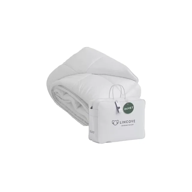 Lincove Down Alternative Comforter – Corner Loops in Each Corner, 400 Thread Count 100% Cotton Sateen Shell, Soft and Plush Feel - King
