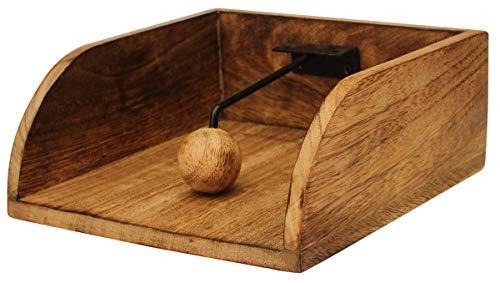 Wooden Napkin Holder Organizer with Weighted Arm | Wood Paper Napkin Holder Stand for Napkins and Tissues | Unique Kitchen Countertop Decor | Farmhouse Tissue Dispenser | Housewarming Gift