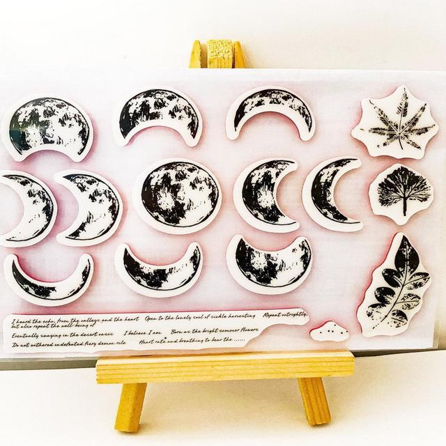 Moon Cling Rubber Stamp, Crescent Moon...
