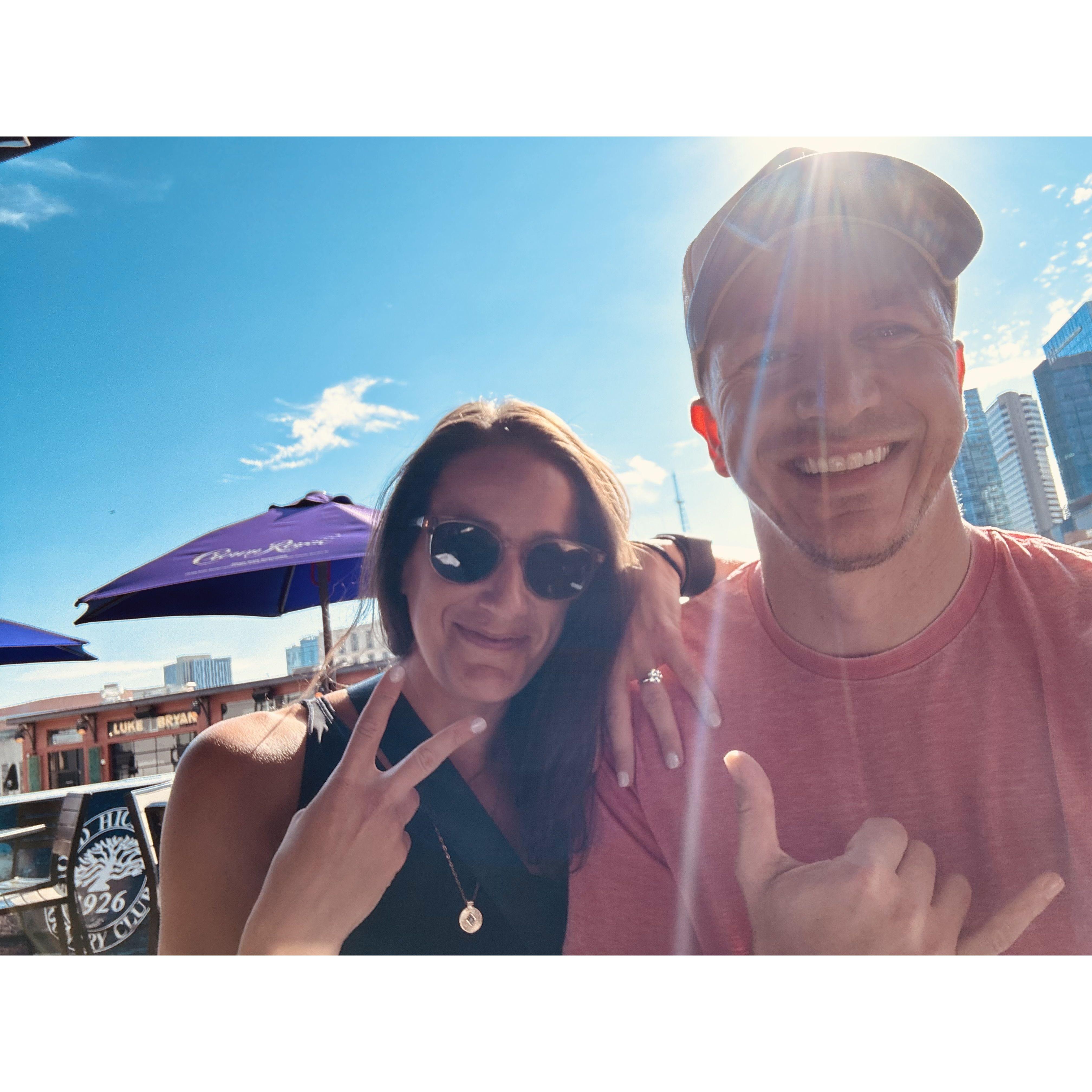 The day after we got engaged...living our best lives in Nashville, TN.