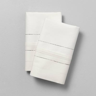 Thin Stripe Organic Cotton Pillowcase Sour Cream/Railroad Gray - Hearth & Hand™ with Magnolia