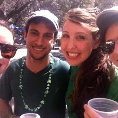 Enjoying Savannah's St. Patrick's Day festivities in Spring, 2013.
