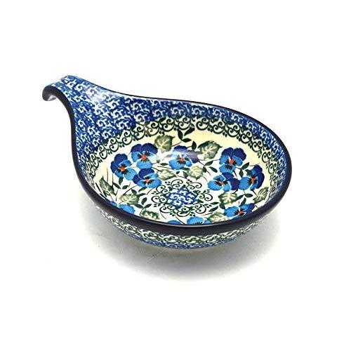 Polish Pottery Spoon/Ladle Rest - Winter Viola