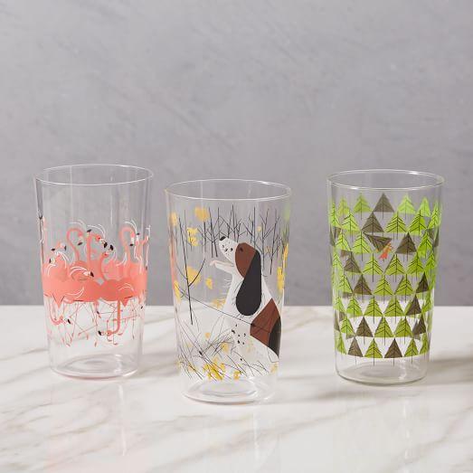Fishs Eddy Charley Harper Glassware