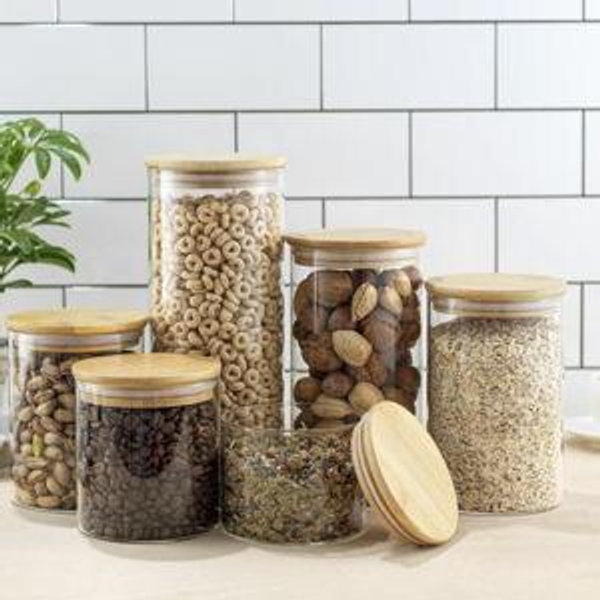 6-Piece Glass Storage Jar Set