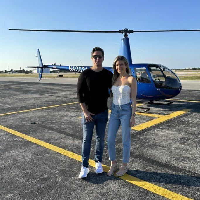 Celebrating Don's birthday with a helicopter ride in Fort Lauderdale.