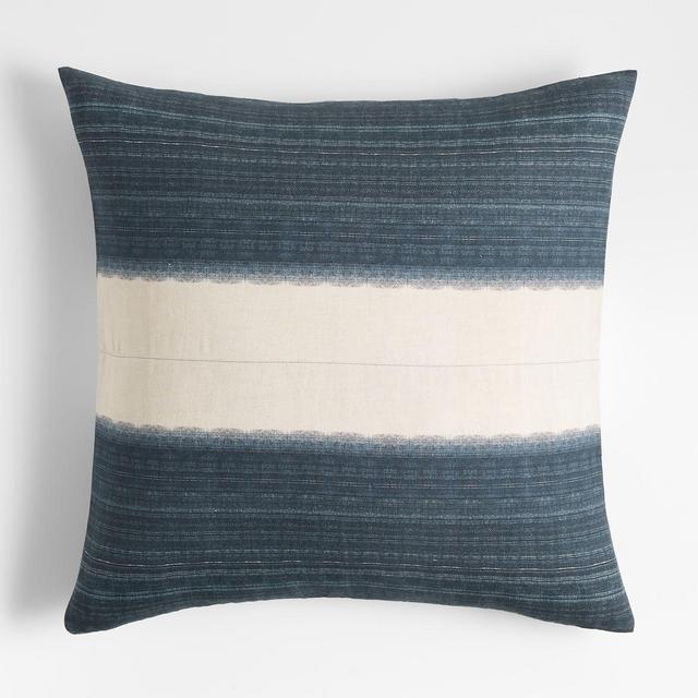Littoral 23"x23" Two-Tone Navy Throw Pillow with Down-Alternative Insert