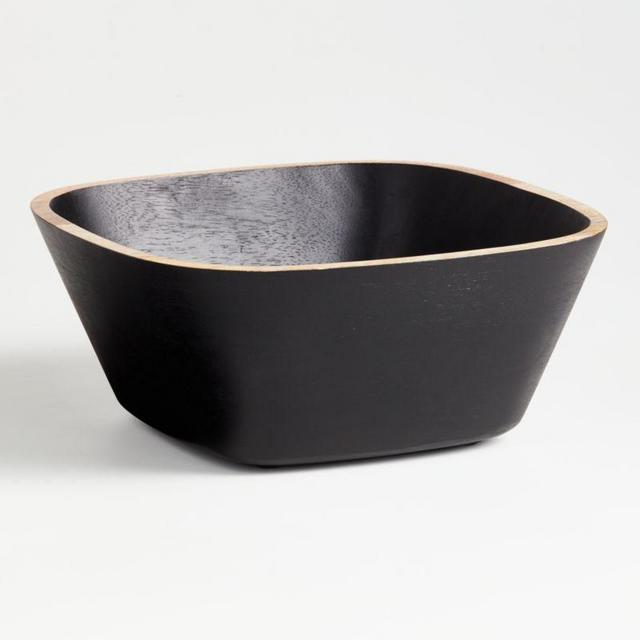 Lex Black Wood Serving Bowl