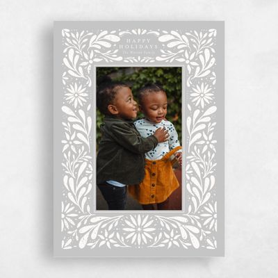 Grey Holiday Card - Garland Portrait