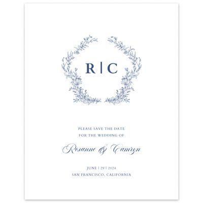 Blue Elegant Wedding Digital Save the Date - Eleanora Classic