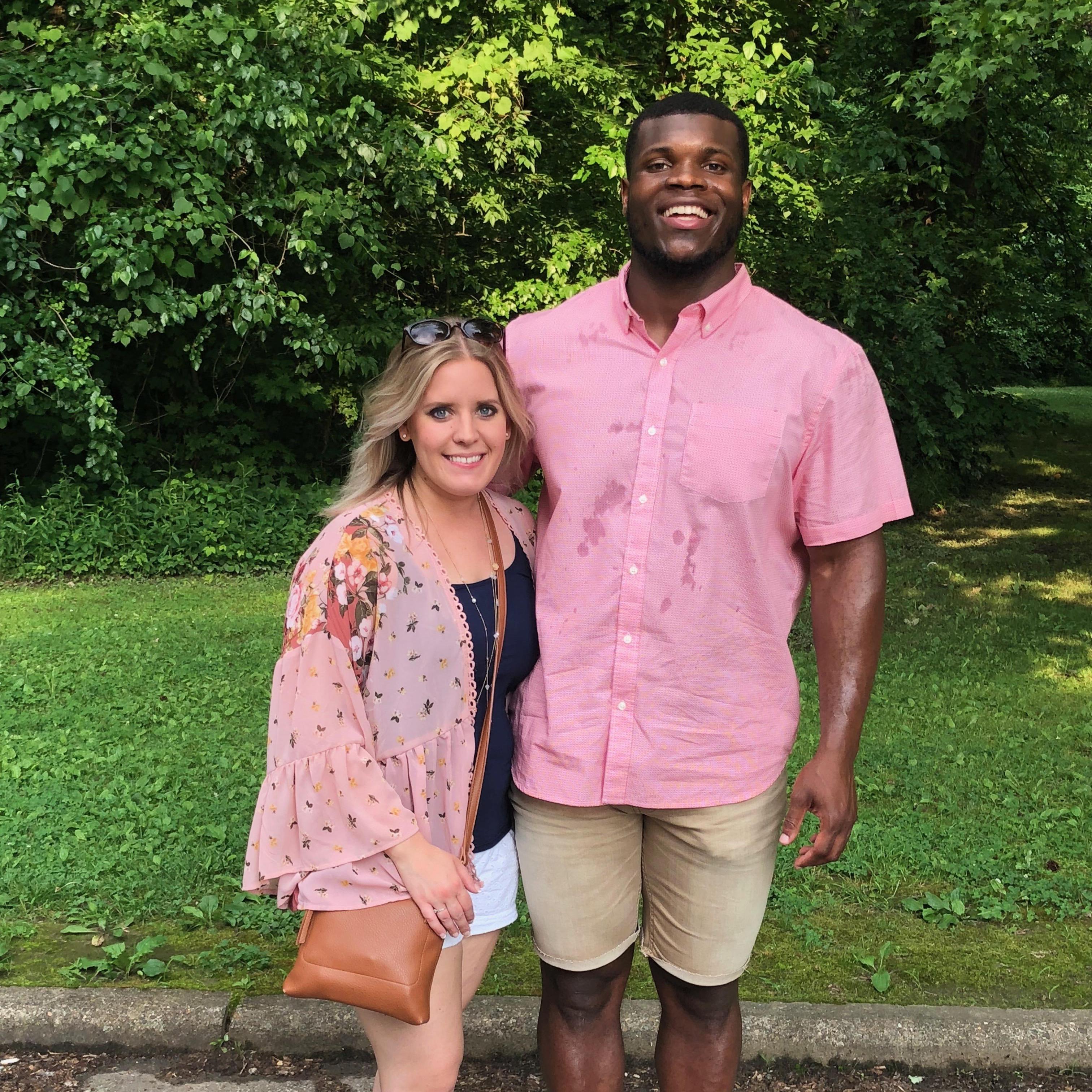 at Kayla and David's open house baby shower for their foster care journey (it was super hot that day, and no Armond didn't spill anything on himself...)