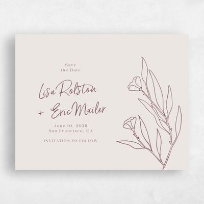 Beige Simple Wedding Save the Date - Pistoia Landscape