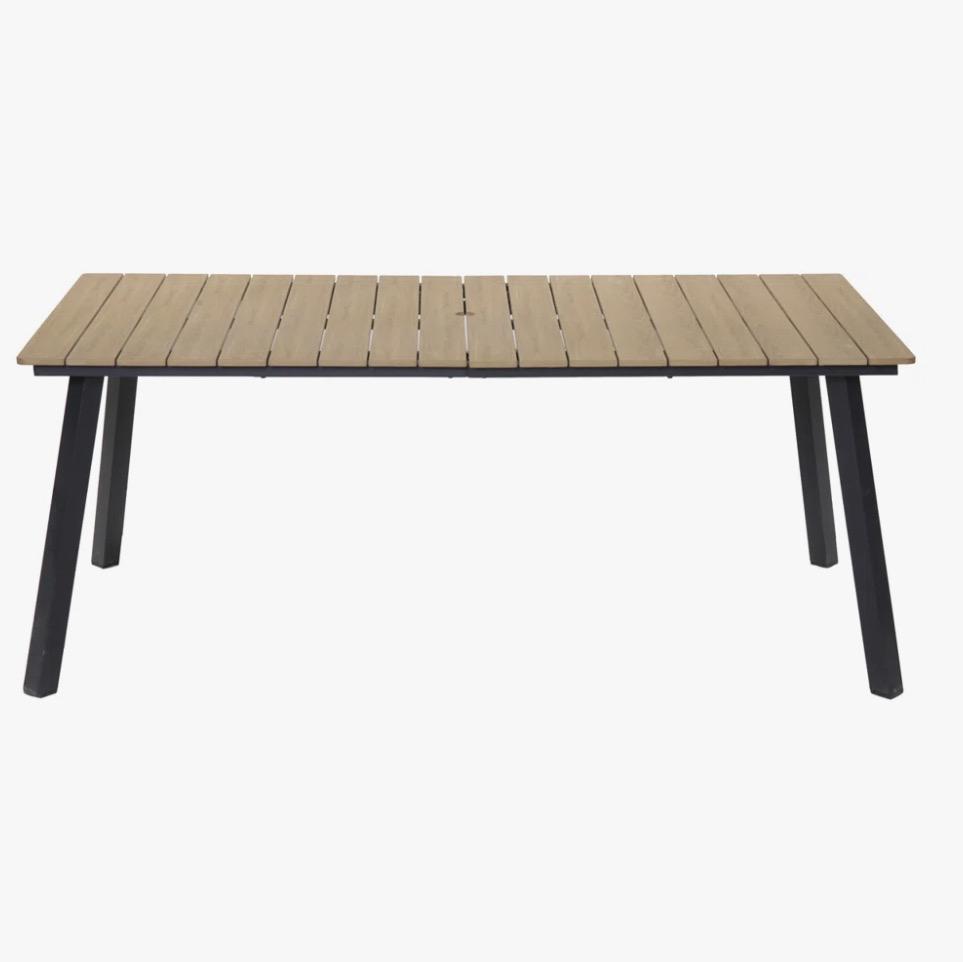 Latitude Run® Durable Outdoor Folding Dining Table, Metal Frame & Plastic Wood Top, Perfect For Garden, Backyard, And Balcony Use | Wayfair