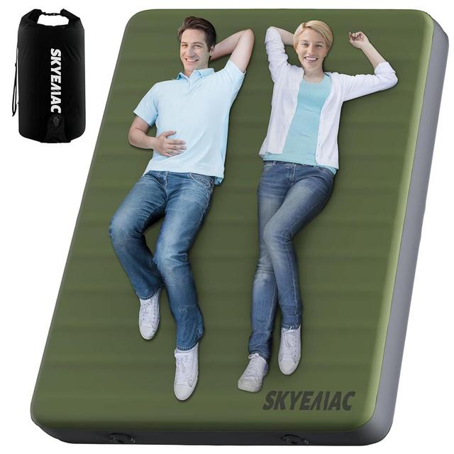 4" Thick Self Inflating Sleeping Pad with 13R Memory Foam, 79" x 55" Camping Mattress with Pump Sack, Portable Roll Up Bed, Inflatable Outdoor Mat for Rooftop Tent Car Truck Van, 4 Season