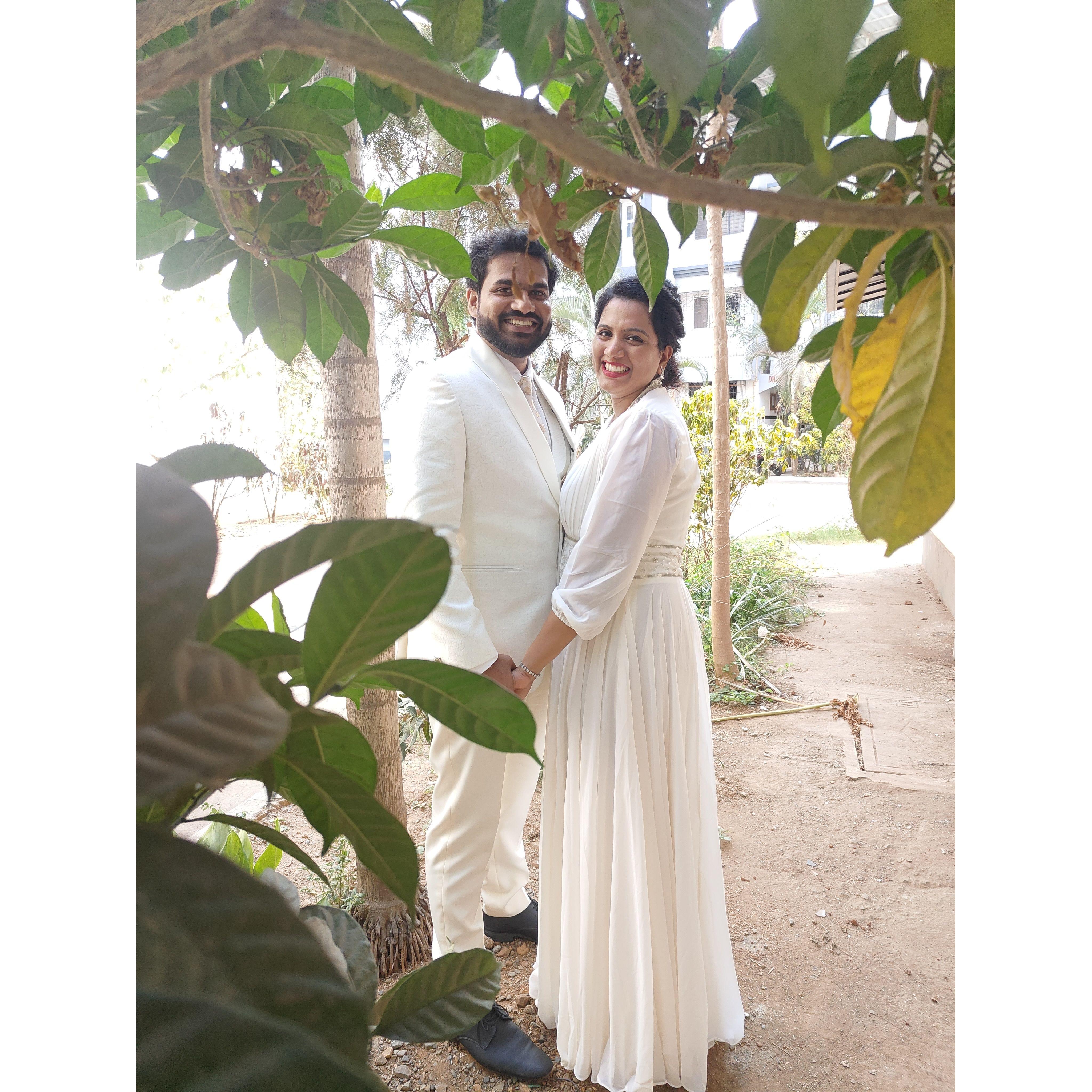 A snapshot of our hearts intertwining, right as we embraced the excitement of forever.