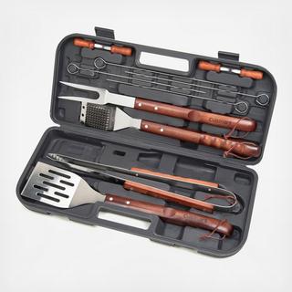 Wooden Handle 13-Piece Grilling Tool Set