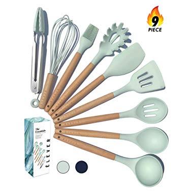 Kitchen Utensil Set - 20 Cooking Utensils. Kitchen Gadgets for Nonstick Cookware Set. Kitchen Accessories, Silicone Spatula set, Serving Utensils. Best Silicone Kitchen Utensils Tools Gifts - ÉLEVER