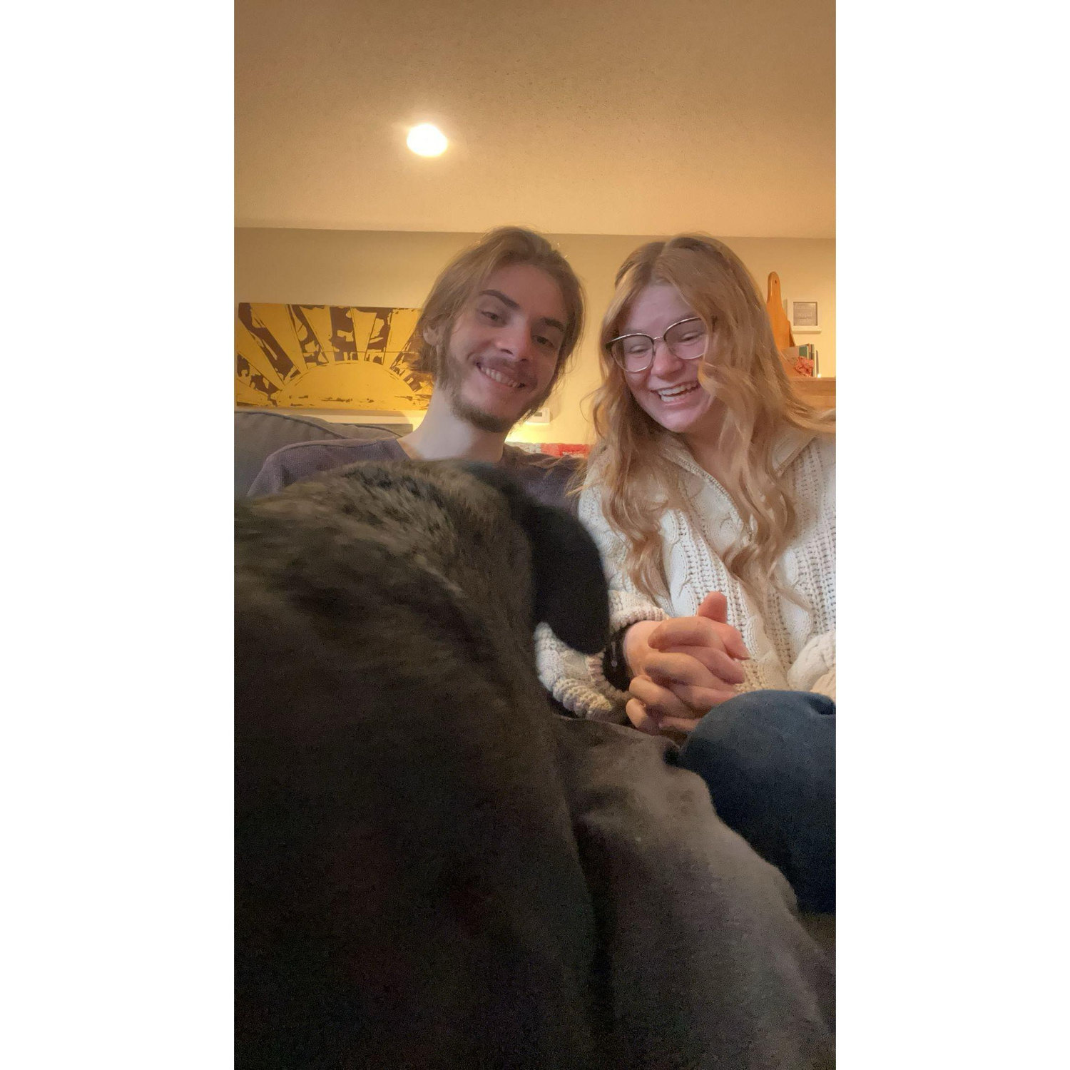 Hank did something funny and it caught the perfect moment of pure happiness that animals bring us