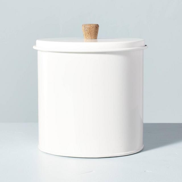 85oz Metal Canister with Wood Knob Sour Cream - Hearth & Hand™ with Magnolia