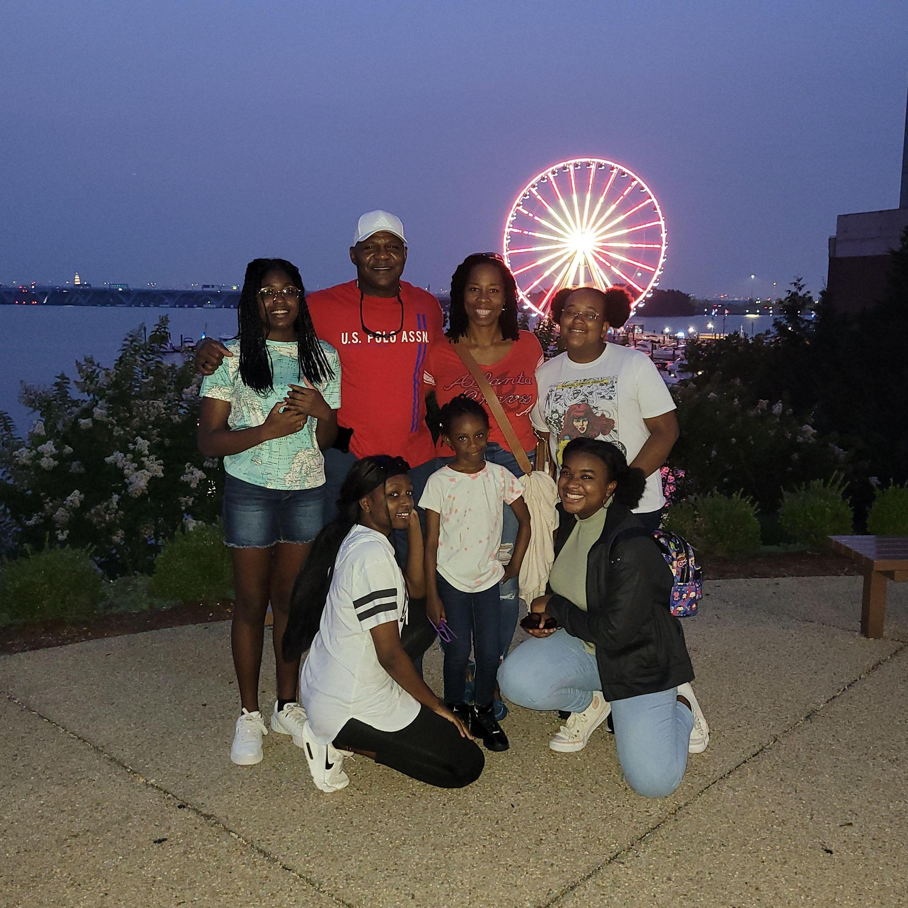 Us with our girls at the pier in DMV (Janiah, Mikayla, Adrianne, Makenzie & Kelsey)