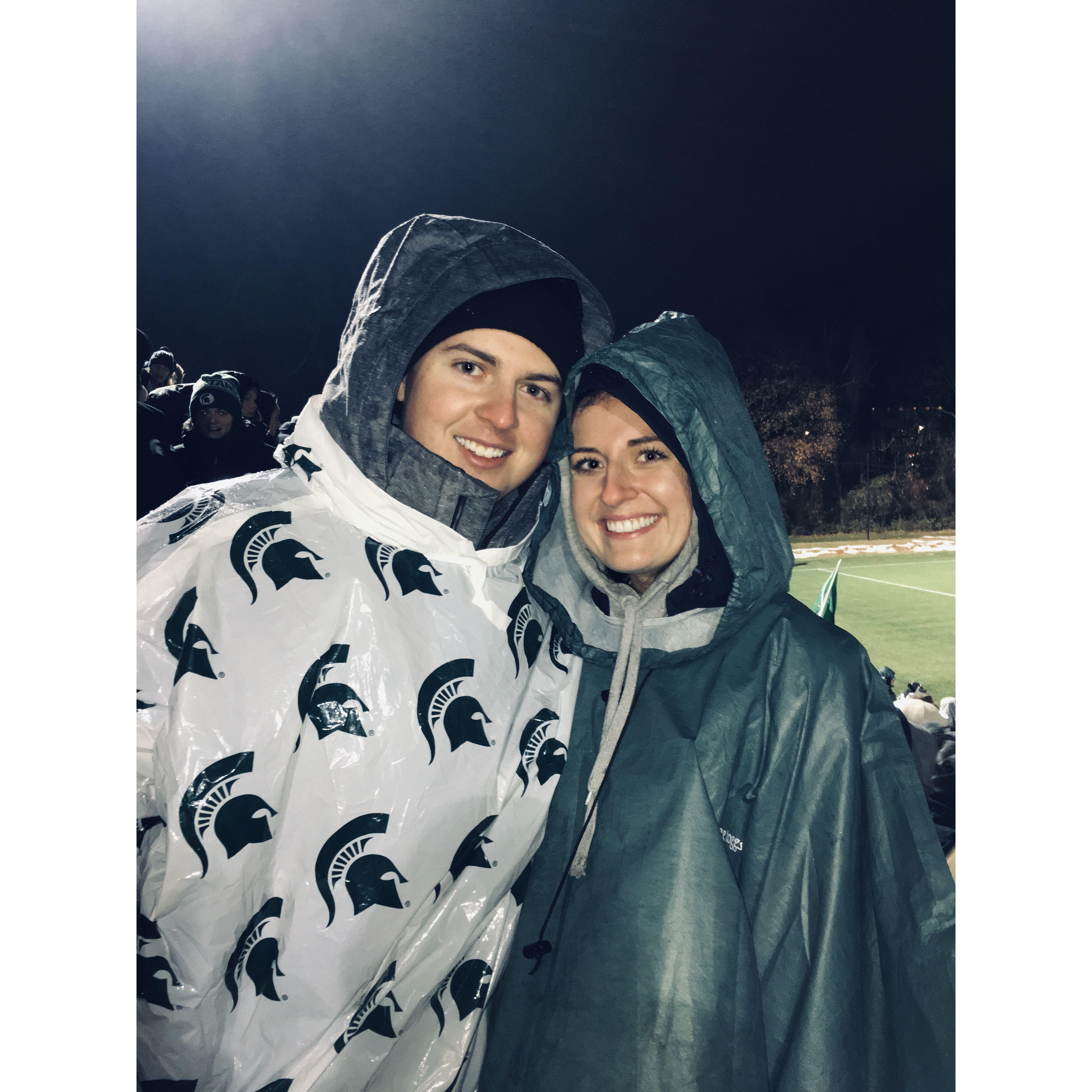 Braving the sleet and snow for an MSU soccer game (2018)