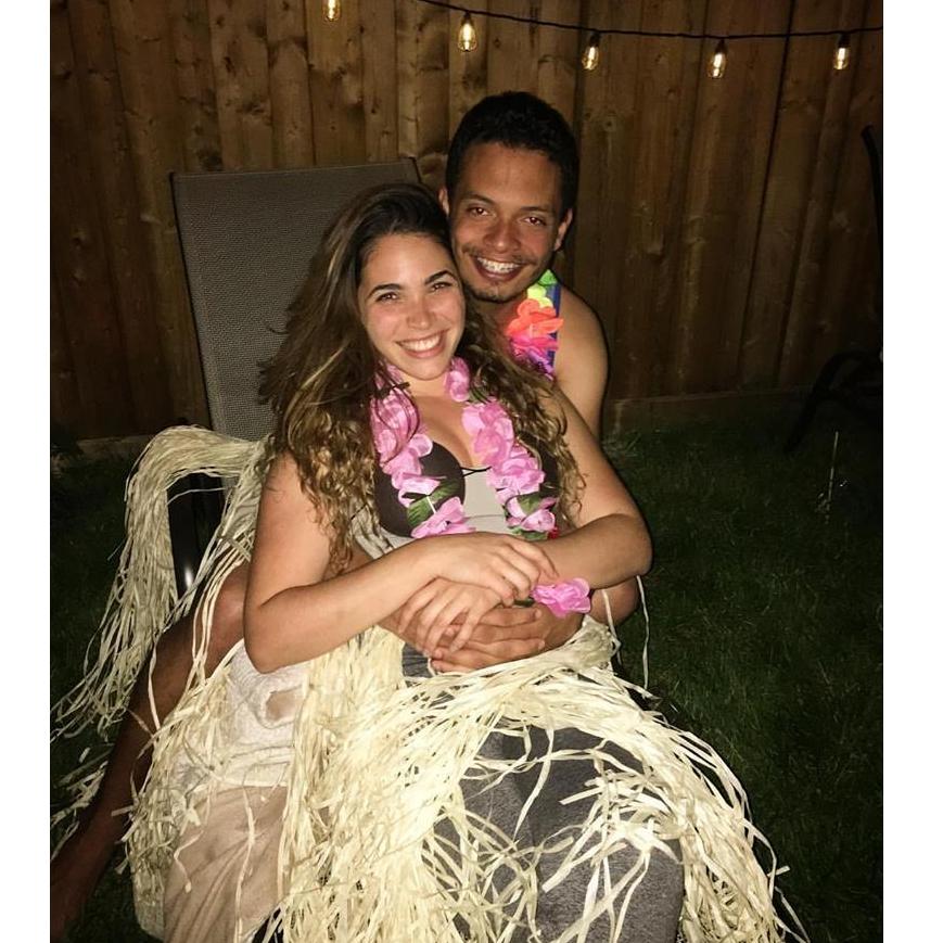In the beginning of our relationship, this was at a Luau we had for Benjamin. One of the first parties we threw together
