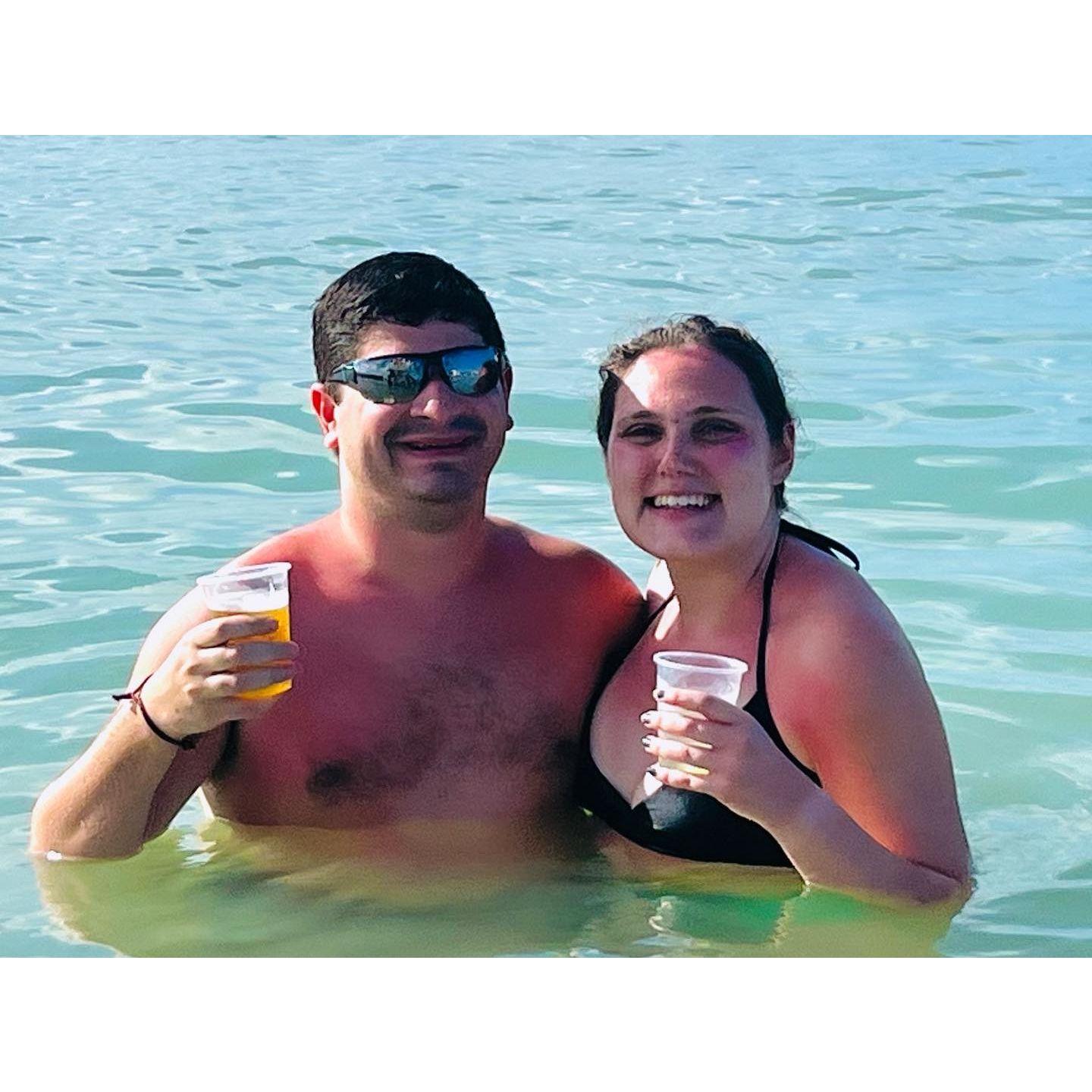 "Hmm the sunscreen is $34 for a tiny bottle, let's just wing it and see how we do"