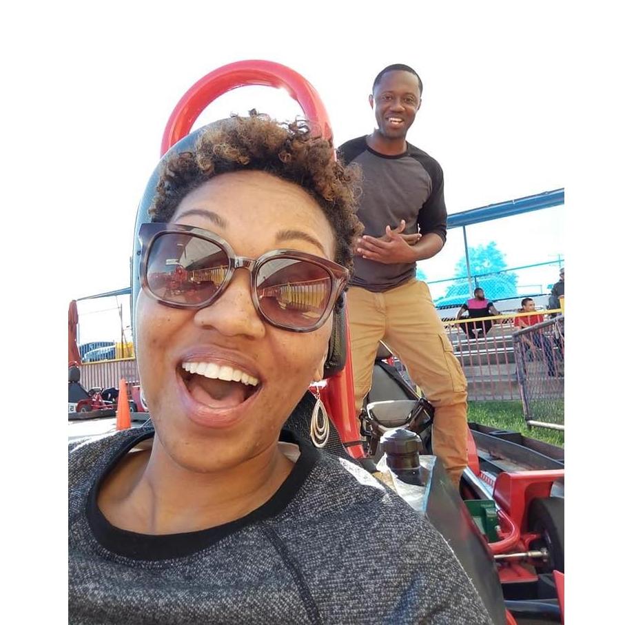 I don't want to hear it get in and get beat!  Yes, she's the competitive one.