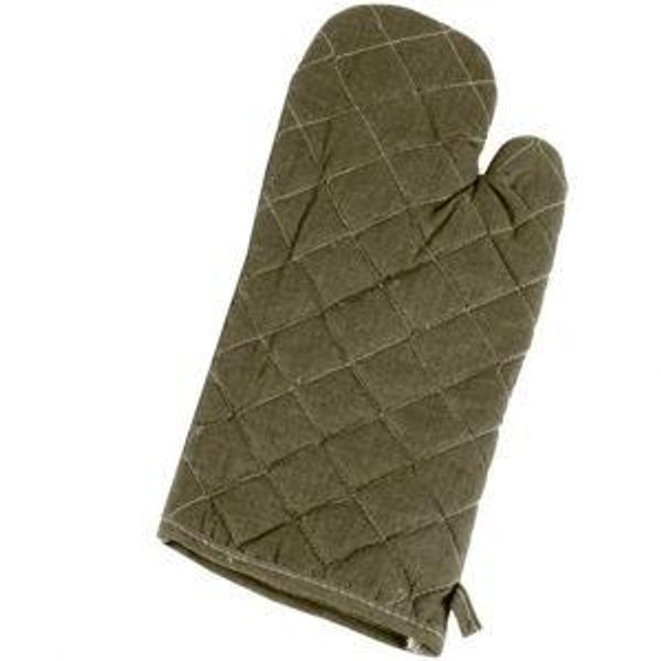 Winco Flame-Resistant Green Cotton Oven Mitt