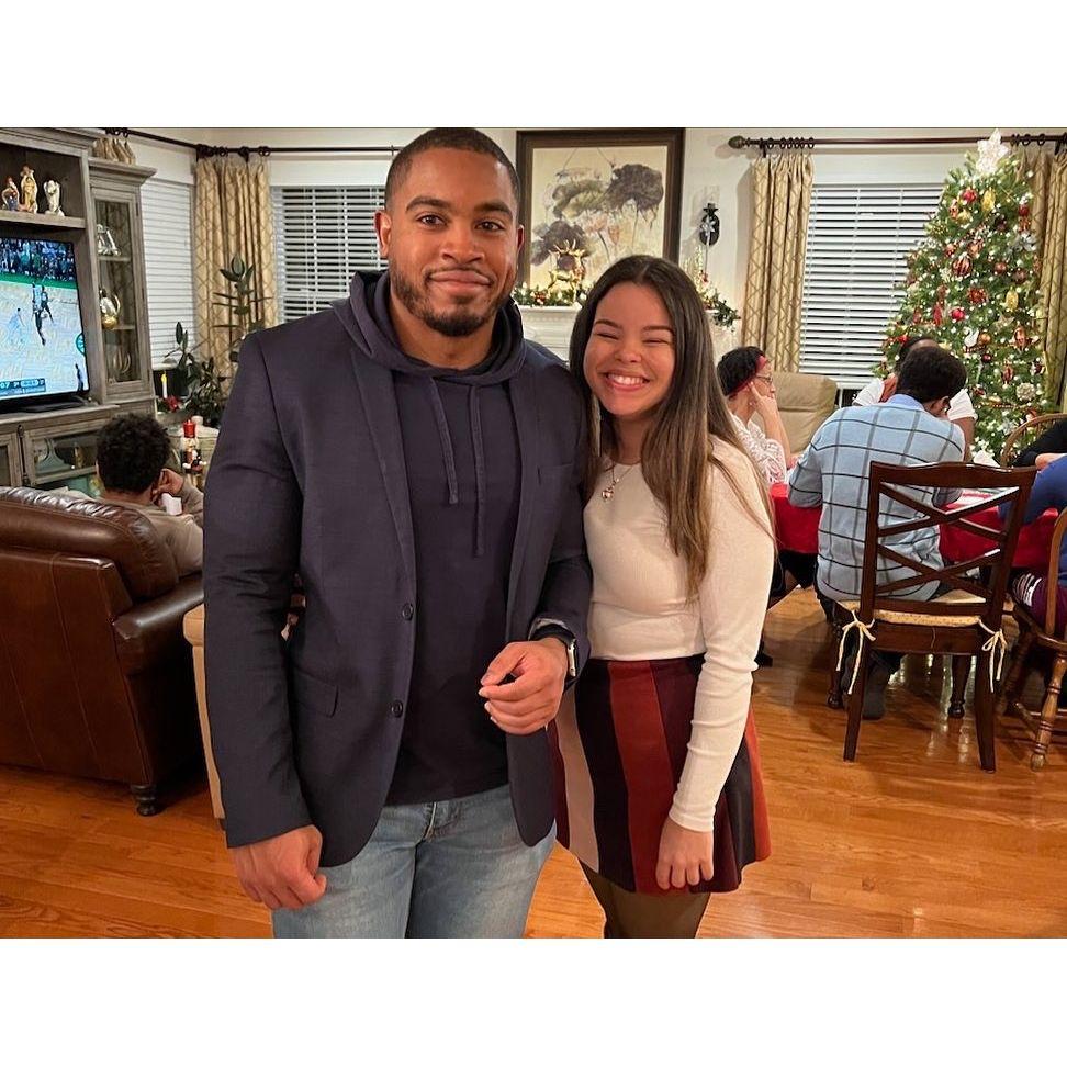 First Christmas at Ms.Morrison's family's home. I was very nervous but he always puts a smile on my face.
