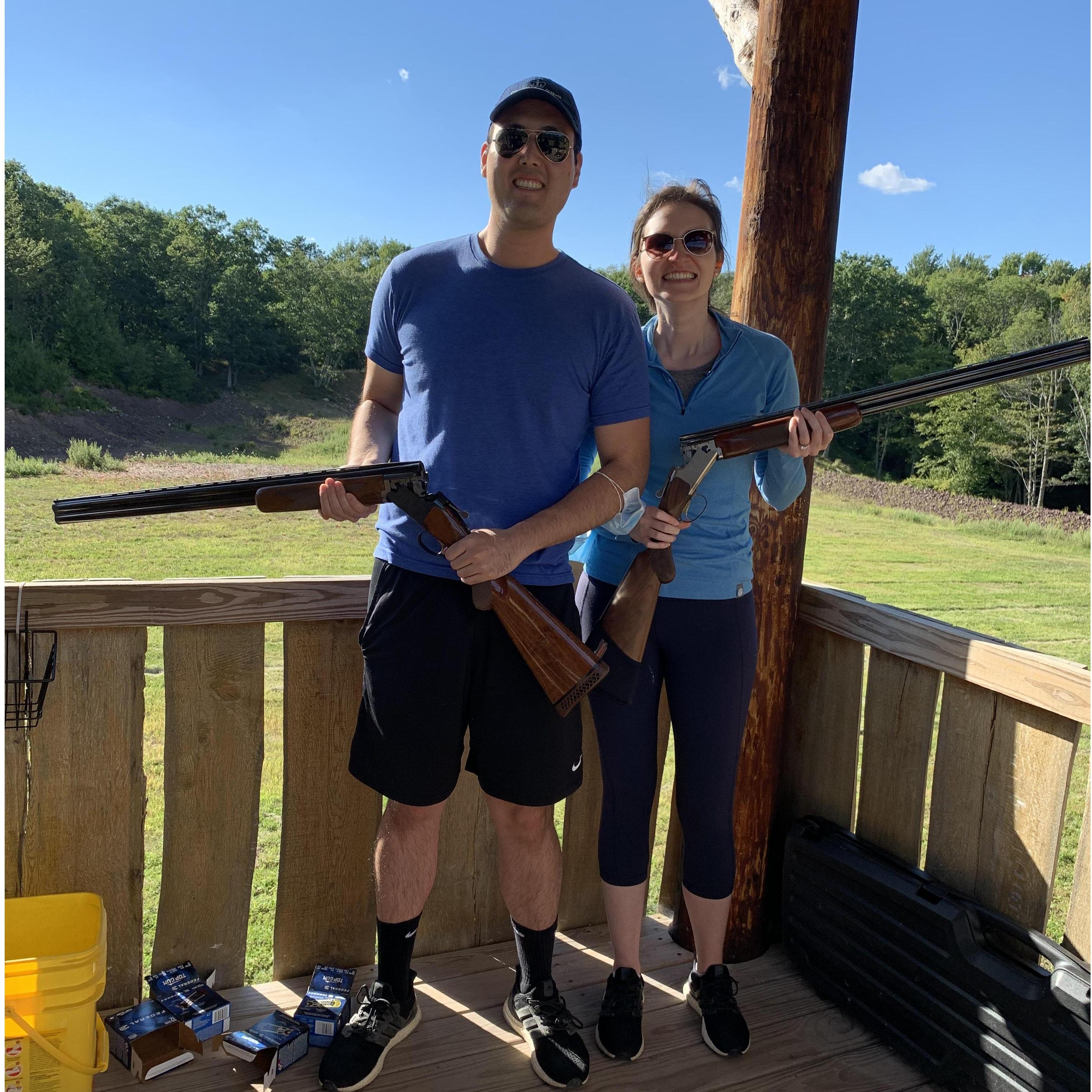 Skeet shooting in the Poconos in Fall 2020