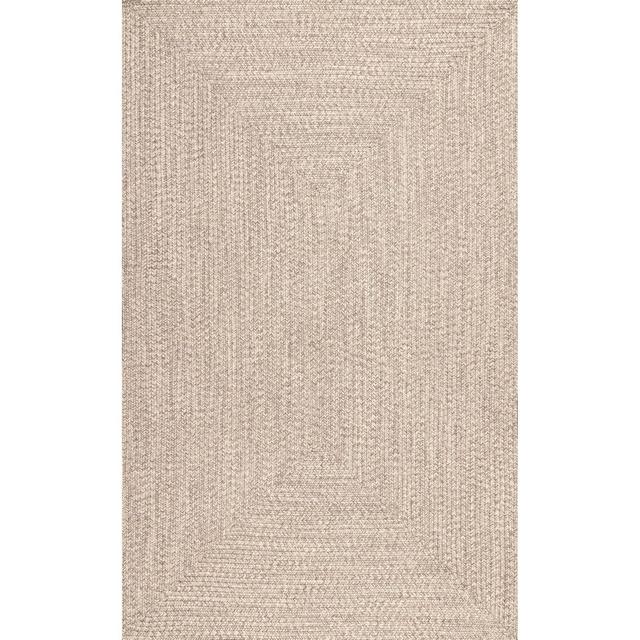 3'x5' Wynn Braided Indoor/Outdoor Area Rug Tan - nuLOOM